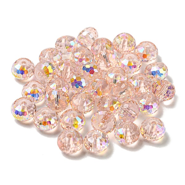 

PandaHall Electroplate Glass Beads, Rondelle, Lavender Blush, 8x6mm, Hole: 1.6mm, 100pcs/bag Glass Rondelle