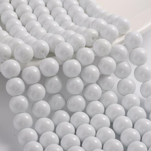 

PandaHall Painted Glass Beads Strands, Baking Paint, Round, WhiteSmoke, 10mm, Hole: 1.3~1.6mm, about 80pcs/strand, 31.4 inch Glass Round..., White