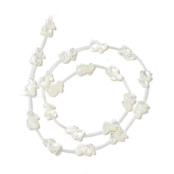 

PandaHall Natural White Shell Mother of Pearl Shell Beads, Rabbit, Creamy White, 10x12x3mm, Hole: 0.8mm, about 20pcs/strand, 17.32''(44cm)...
