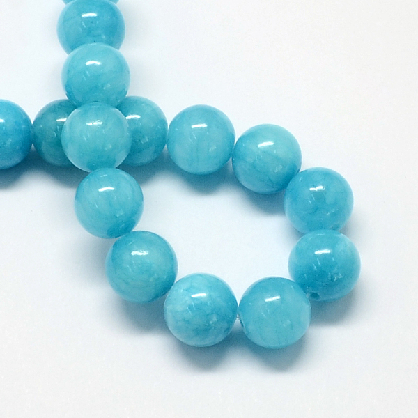 

PandaHall Natural Dyed Yellow Jade Gemstone Bead Strands, Round, Dodger Blue, 6mm, Hole: 1mm, about 66pcs/strand, 15.7 inch Yellow Jade...