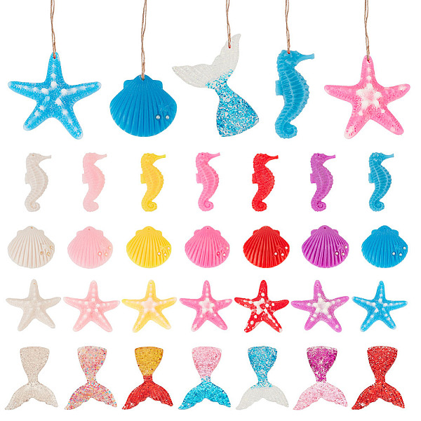 

PandaHall Globleland 8 Sets 4 Style Resin Pendant Ornaments, Wall Decor Door Hanging Decoration, with Hemp Rope, Ocean Theme..., Multicolor