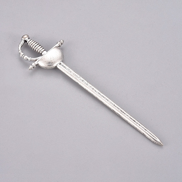 

PandaHall Tibetan Style Alloy Big Pendants, Long Swords, for Crafting, Pendant Making, Antique Silver, 85x22.5x5.3mm, Hole: 11x4.5mm Alloy...