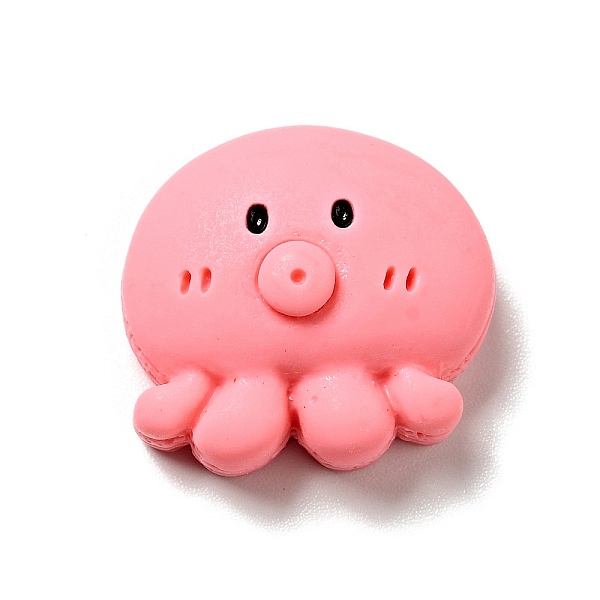 

PandaHall Ocean Theme Opaque Resin Cabochons, Lovely Cartoon Sea Animal, Hot Pink, Octopus, 18.5x19.5x9mm Resin Octopus