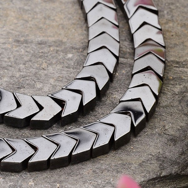 PandaHall Electroplated Arrows Non-magnetic Synthetic Hematite Bead Strands, 6x6x3mm, Hole: 1mm Non-magnetic Hematite Arrow