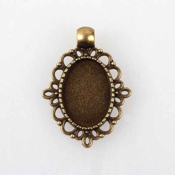 

PandaHall Vintage Tibetan Alloy Pendant Cabochon Bezel Settings, Cadmium Free & Nickel Free & Lead Free, Antique Bronze, Oval Tray: 18x13mm...