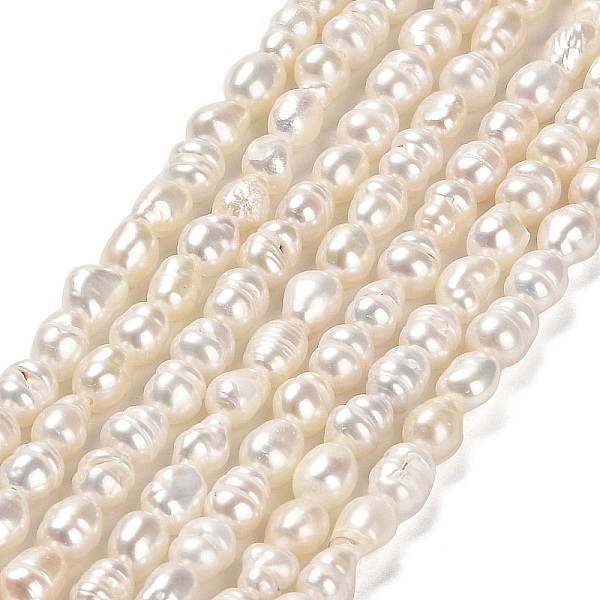 

PandaHall Natural Cultured Freshwater Pearl Beads Strands, Rice, Grade 2A+, Floral White, 4.5~5x3~3.5x3~3.5mm, Hole: 0.6mm, about...