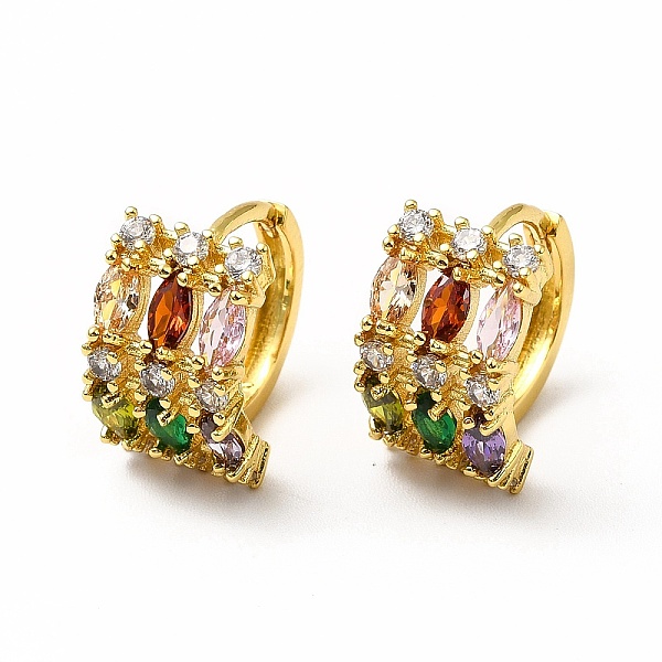 

PandaHall Rack Plating Brass Micro Pave Cubic Zirconia Leverback Earrings, Lead Free & Cadmium Free, Real 18K Gold Plated, Colorful...