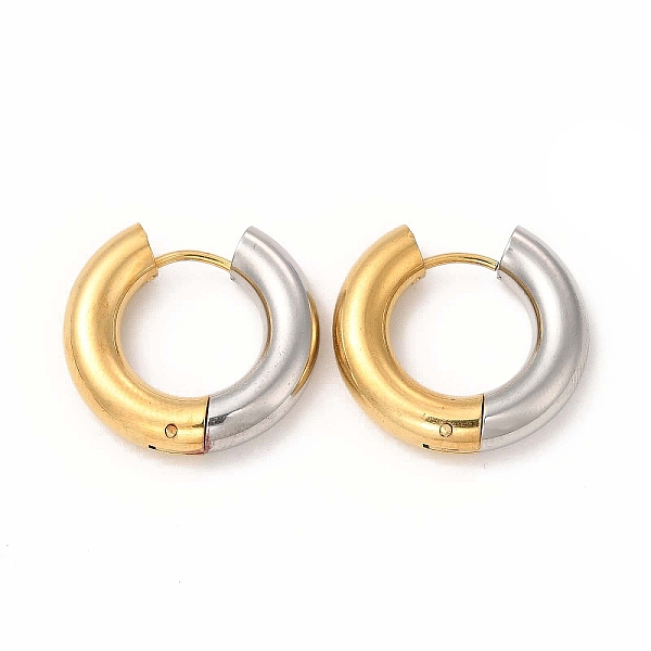 

PandaHall Two Tone 304 Stainless Steel Huggie Hoop Earrings for Women, Golden & Stainless Steel Color, 20.5x22x5mm, Pin: 1mm 304 Stainless...