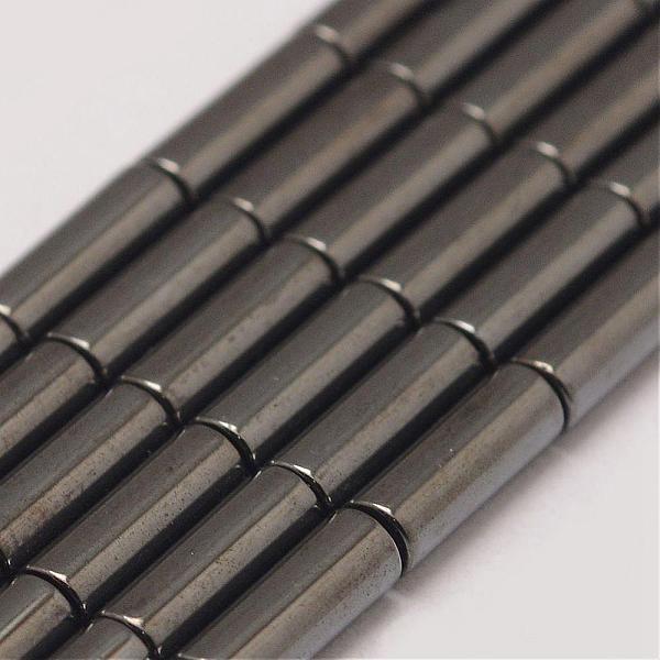 

PandaHall Grade AA Magnetic Synthetic Hematite Bead Strands, Tube, 3x9mm, Hole: 0.5mm, about 44pcs/strand, 16 inch Magnetic Hematite Tube