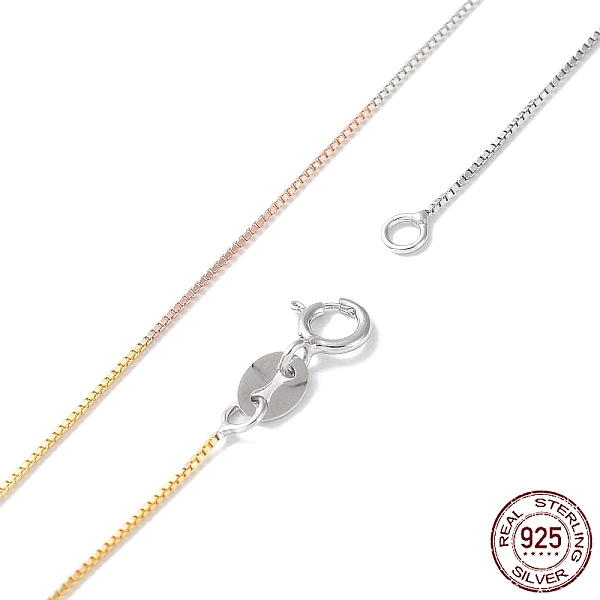 

PandaHall 925 Sterling Silver Chain Necklaces for Women, with Spring Clasp, Multi-color, 17-3/4 inch(45cm) Sterling Silver