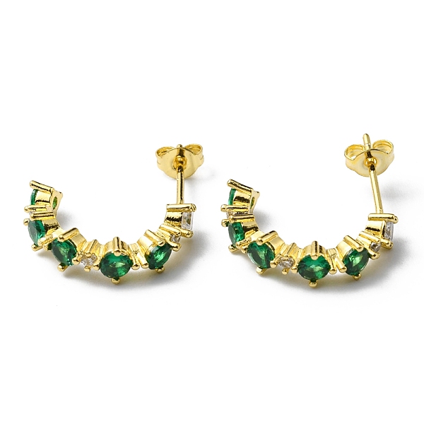 

PandaHall Rhinestone Curved Bar Stud Earrings, Rack Plating Brass Jewelry, Lead Free & Cadmium Free, Emerald, 19~19.5x5mm, Pin: 0.7mm..., Green