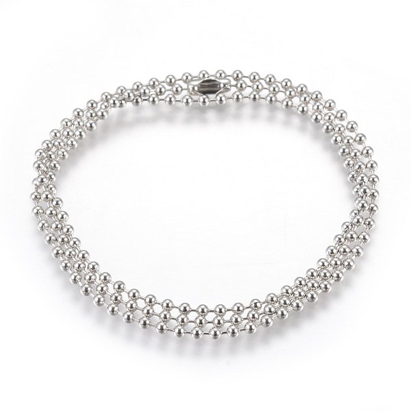 

PandaHall Stainless Steel Ball Chain Necklace Making, Stainless Steel Color, 22.5 inch(57.2cm), 2.5mm Stainless Steel