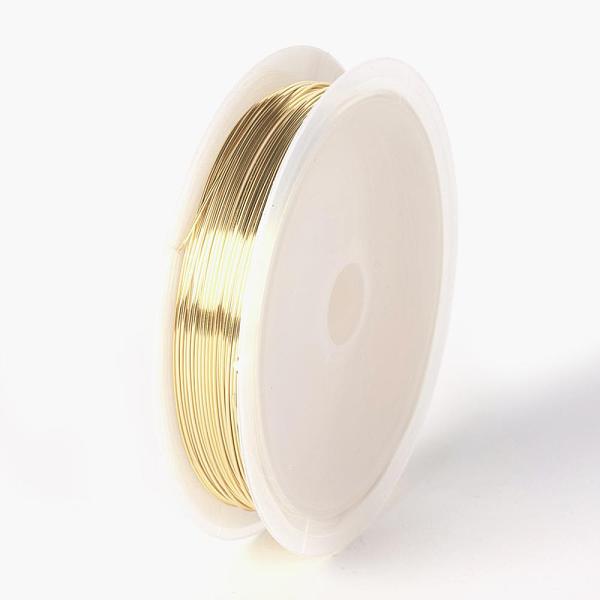 

PandaHall Round Copper Wire for Jewelry Making, Long-Lasting Plated, Light Gold, 26 Gauge, 0.4mm, about 32.8 Feet(10m)/roll, 10 rolls/group...