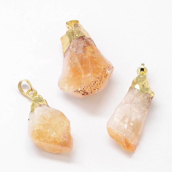 

PandaHall Natural Druzy Agate Pendants, with Golden Plated Brass Findings, Nuggets, Mixed Color, 39~43x18~26x18~19mm, Hole: 8x5mm Natural..., Multicolor