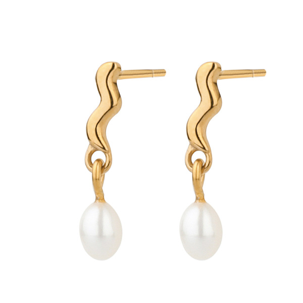 

PandaHall Stainless Steel with Pearl Stud Earrings for Women Stainless Steel