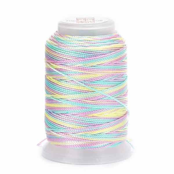 

PandaHall 5 Rolls 12-Ply Segment Dyed Polyester Cords, Milan Cord, Round, Lavender, 0.4mm, about 71.08 Yards(65m)/Roll Polyester Purple