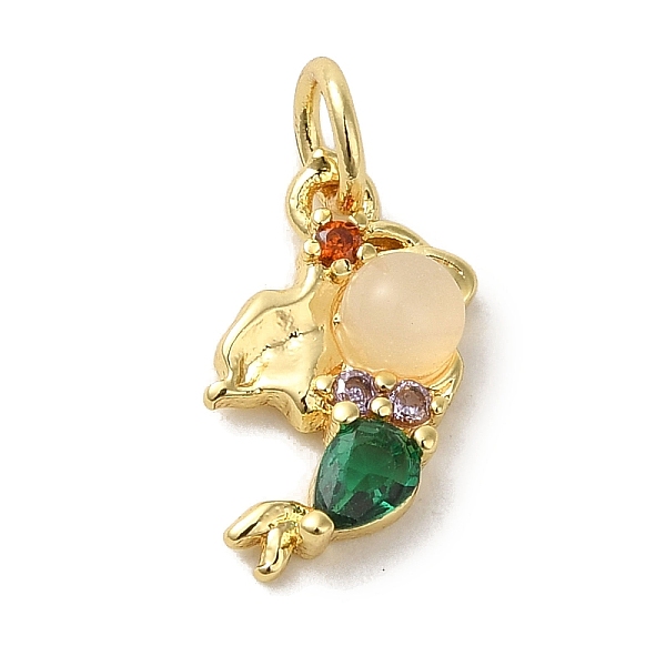 

PandaHall Brass Micro Pave Colorful Cubic Zirconia Glass Pendants, Real 18K Gold Plated, Mermaid, 14.5x8x2.8mm, Hole: 3.2mm Brass+Cubic..., Clear