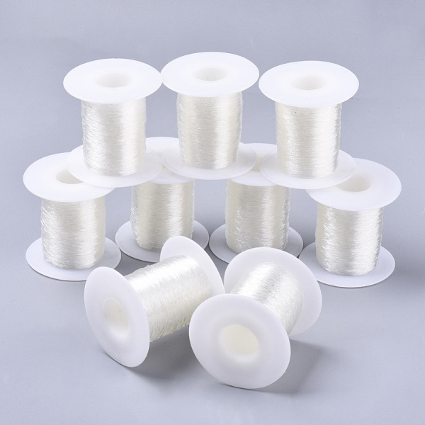 

PandaHall Round Elastic Crystal Thread, Stretchy Bracelet String, Clear, 0.5mm, about 131.23 yards(120m)/roll TPU Round Clear