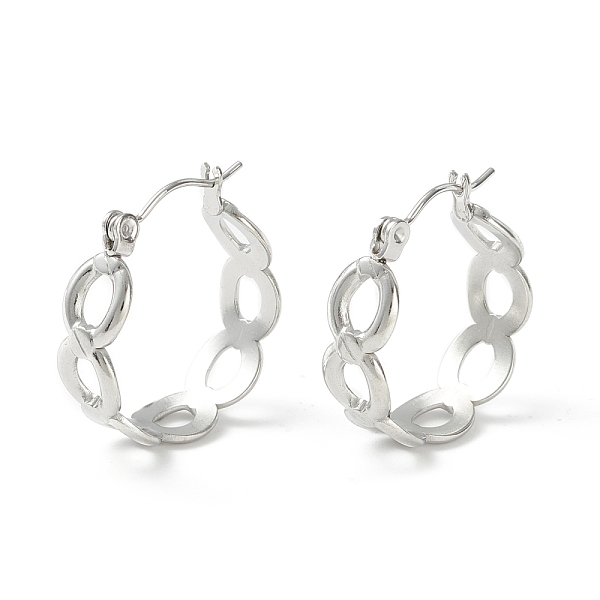 

PandaHall 304 Stainless Steel Oval Link Chunky Hoop Earrings for Women, Stainless Steel Color, 21.5x20.5x7mm, Pin: 0.7mm 304 Stainless Steel...