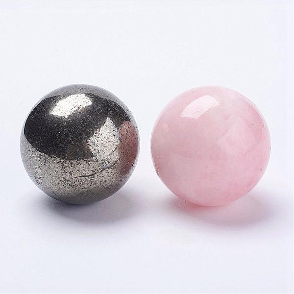 

PandaHall Natural Gemstone Home Display Decorations, No Hole/Undrilled Beads, Round Ball, 40mm Mixed Stone Round