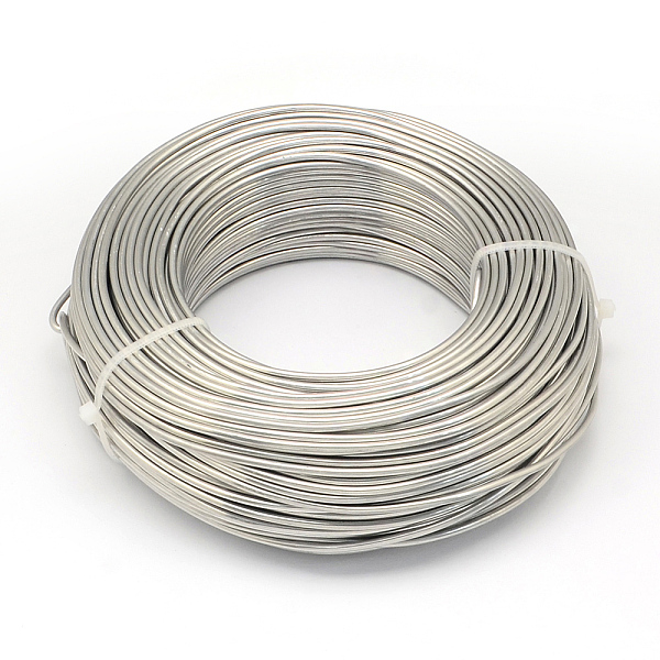 

PandaHall Raw Round Aluminum Wire, Flexible Craft Wire, for Beading Jewelry Doll Craft Making, 20 Gauge, 0.8mm, 300m/500g(984.2 Feet/500g)..., Gray