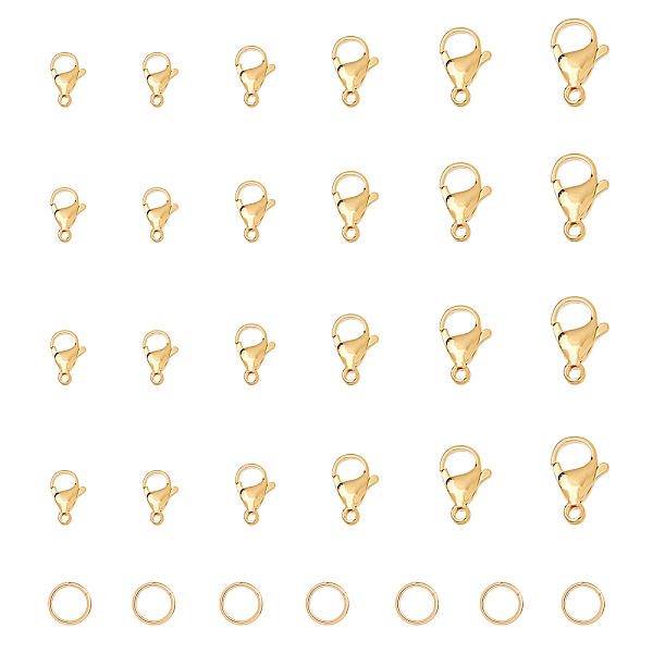 

PandaHall Unicraftale 304 Stainless Steel Lobster Claw Clasps, with Jump Ring, Golden, 100pcs/box 304 Stainless Steel Others