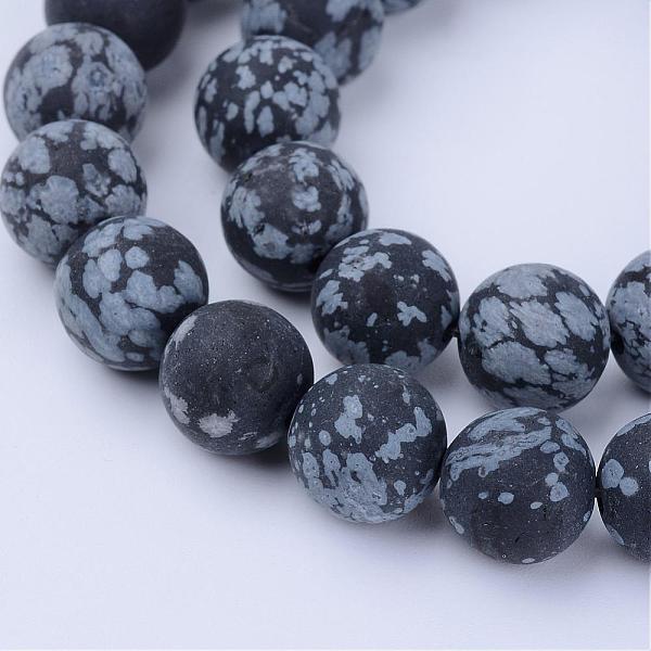 

PandaHall Natural Snowflake Obsidian Beads Strands, Frosted, Round, 8~8.5mm, Hole: 1mm, about 45pcs/strand, 14.5 inch Snowflake Obsidian...