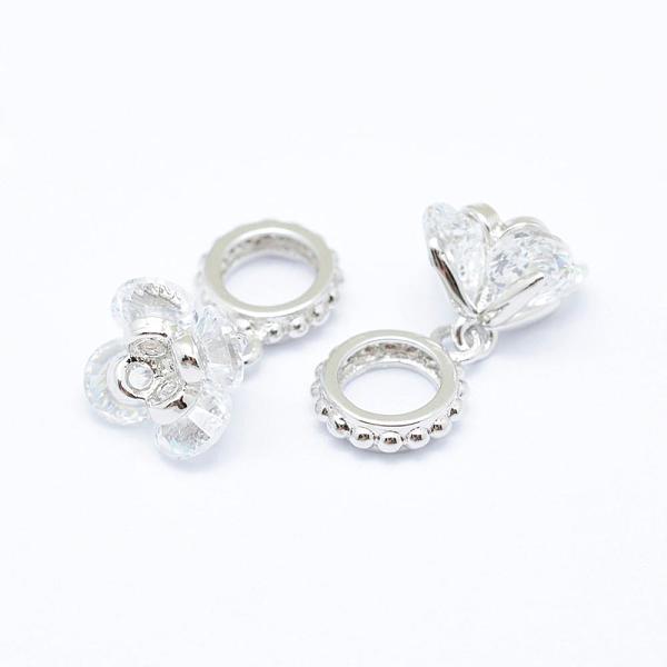

PandaHall Brass Micro Pave Cubic Zirconia European Dangle Charms, Flower, Cadmium Free & Nickel Free & Lead Free, Real Platinum Plated, 14mm...