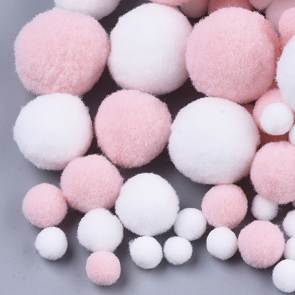 

PandaHall DIY Doll Craft Polyester High-elastic Pom Pom Ball, Round, Pink, 7~29mm Polyester Multicolor
