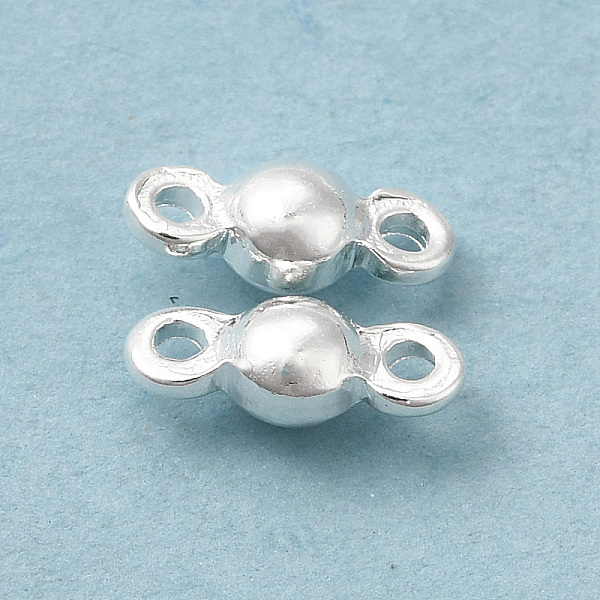 

PandaHall Brass Connector Charms, Cadmium Free & Lead Free, Round Links, 925 Sterling Silver Plated, 3x7x2.5mm, Hole: 1mm Brass Round