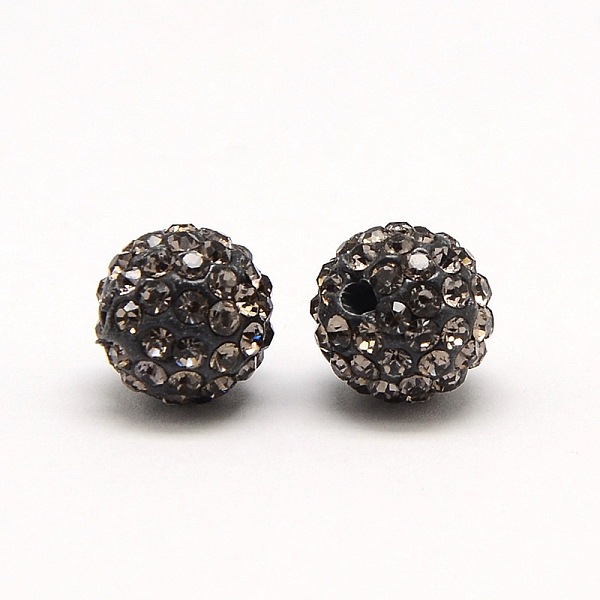 

PandaHall Polymer Clay Rhinestone Beads, Pave Disco Ball Beads, Grade A, Round, PP9, Black Diamond, PP9(1.5~1.6mm), 6mm, Hole: 1.2mm Polymer..., Gray