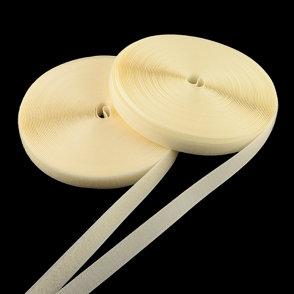 

PandaHall Adhesive Hook and Loop Tapes, Magic Taps with 50% Nylon and 50% Polyester, Lemon Chiffon, 25mm Nylon