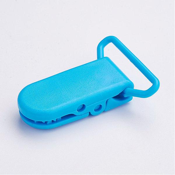 

PandaHall Eco-Friendly Plastic Baby Pacifier Holder Clip, Dodger Blue, 43x31x9mm Plastic Blue