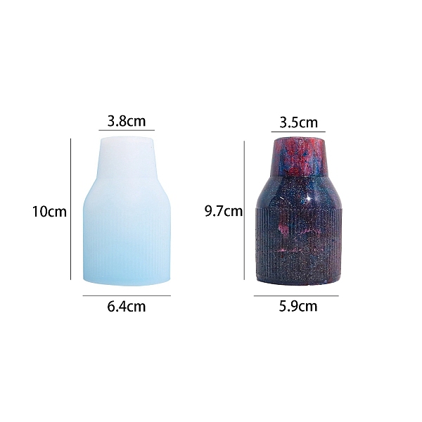 

PandaHall DIY Vase Silicone Molds, Resin Casting Molds, for UV Resin, Epoxy Resin Jewelry Makings, Light Sky Blue, 64x100mm Silicone Vase