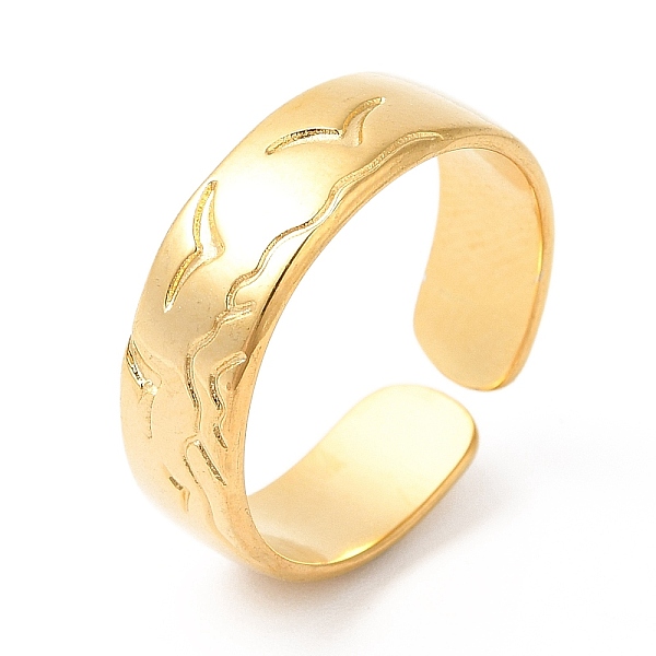 

PandaHall Ion Plating(IP) 201 Stainless Steel Open Cuff Ring, Seagull Wave Finger Ring for Women, Carved Bird Ring, Real 18K Gold Plated, US...