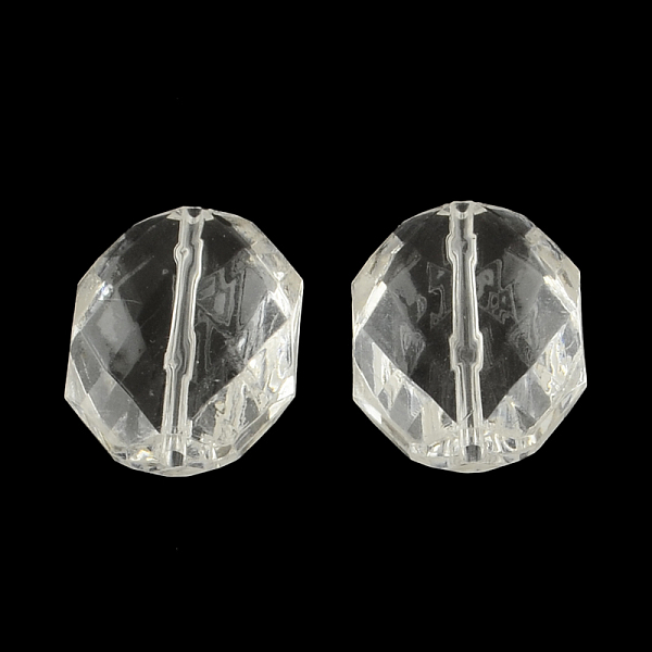 

PandaHall Faceted Hexagon Transparent Acrylic Beads, Clear, 25x18.5x8mm, Hole: 2mm, about 183pcs/500g Acrylic Hexagon Clear