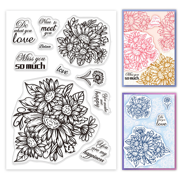

PandaHall Custom PVC Plastic Clear Stamps, for DIY Scrapbooking, Photo Album Decorative, Cards Making, Flower, 160x110x3mm Plastic Flower...