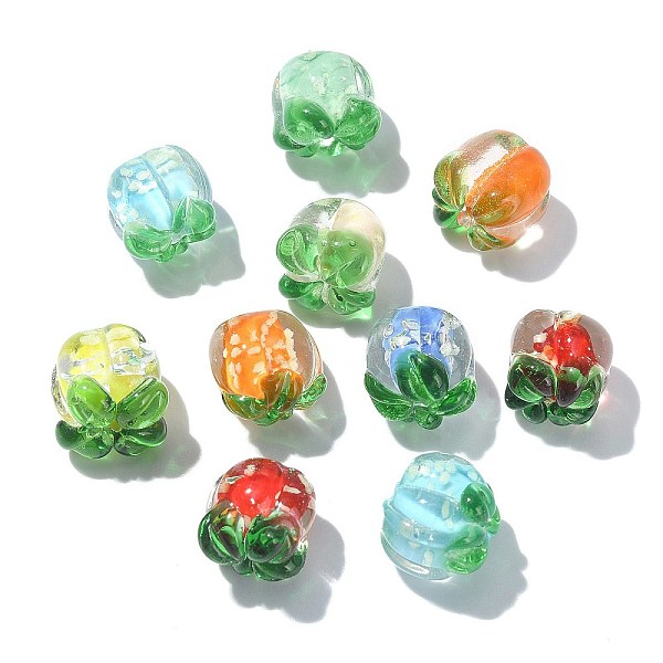 

PandaHall 40Pcs 8 Colors Luminous Handmade Lampwork Beads, Persimmon, Mixed Color, 13x11.5mm, Hole: 1.4mm, 5pcs/color Lampwork Others..., Multicolor