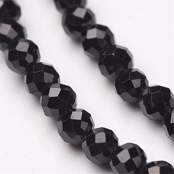 

PandaHall Natural Black Spinel Bead Strands, Faceted, Round, 4mm, Hole: 1mm, about 94pcs/strand, 15 inch Spinel Round