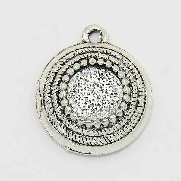 

PandaHall Tibetan Style Pendant Cabochon Settings, Lead Free, Flat Round, Antique Silver, Tray: 10mm, 25x21x6mm, Hole: 2.5mm Alloy Flat...