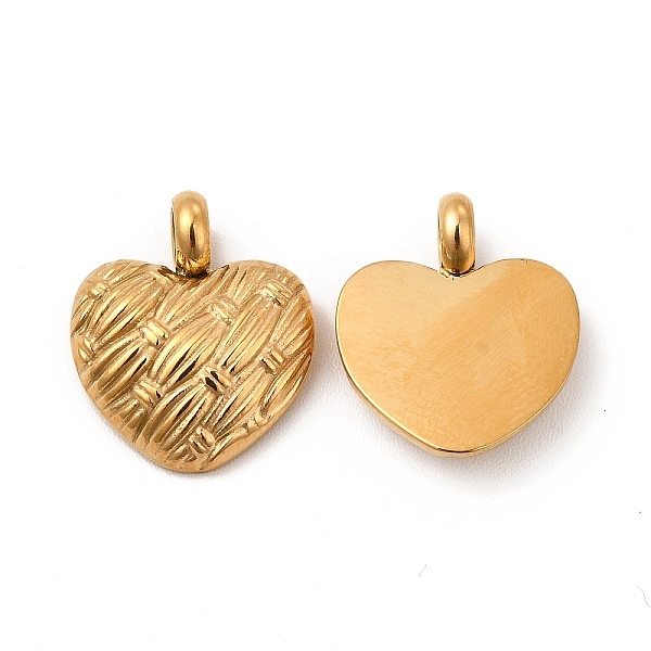 

PandaHall Ion Plating(IP) 304 Stainless Steel Pendants, Heart Charm, Real 14K Gold Plated, 15.5x13x5mm, Hole: 3mm 304 Stainless Steel Heart