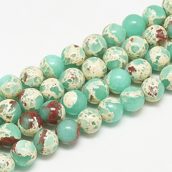 Brins de perles de jaspe impérial synthétiques