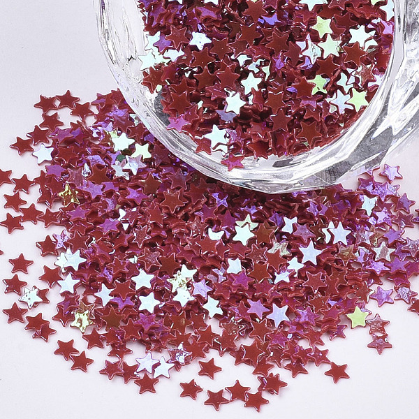 

PandaHall Ornament Accessories, PVC Plastic Paillette/Sequins Beads, AB Color Plated, Star, Dark Red, 2.6x2.7x0.4mm, about 410000pcs/500g...