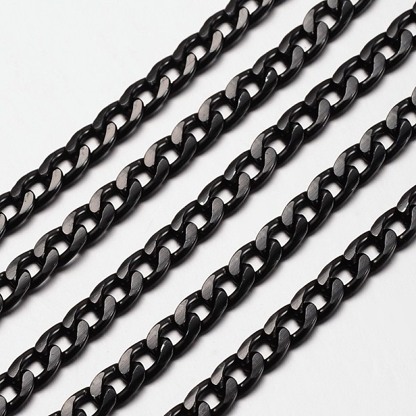 Oxidated In Black Aluminium Twisted Chains Curb Chains