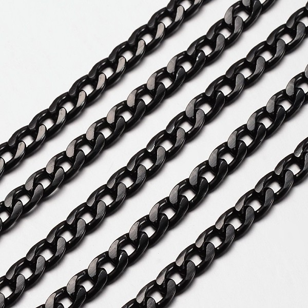 

PandaHall Oxidated in Black Aluminium Twisted Chains Curb Chains, Unwelded, Lead Free and Nickel Free, Size: about Chain: 12mm long, 7mm...