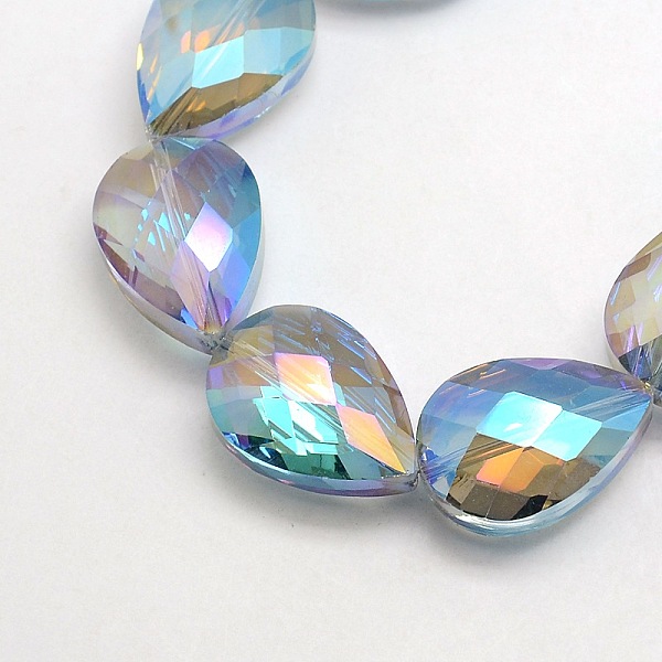 

PandaHall Electroplate Crystal Glass Teardrop Beads Strands, Faceted, Rainbow Color Plated, Light Steel Blue, 24x17x11mm, Hole: 1mm, about...