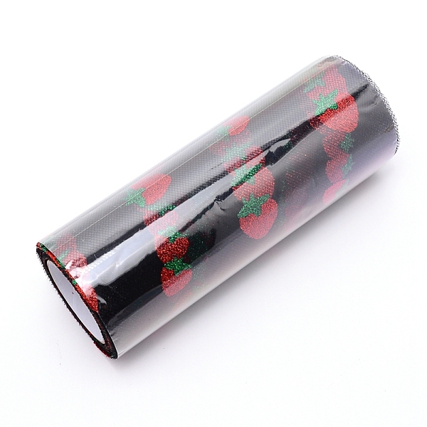 

PandaHall Shiny Strawberry Glitter Polyester Tulle Rolls, for Wedding Party Decorations, Black, 20cm, about 9m/roll Polyester Black