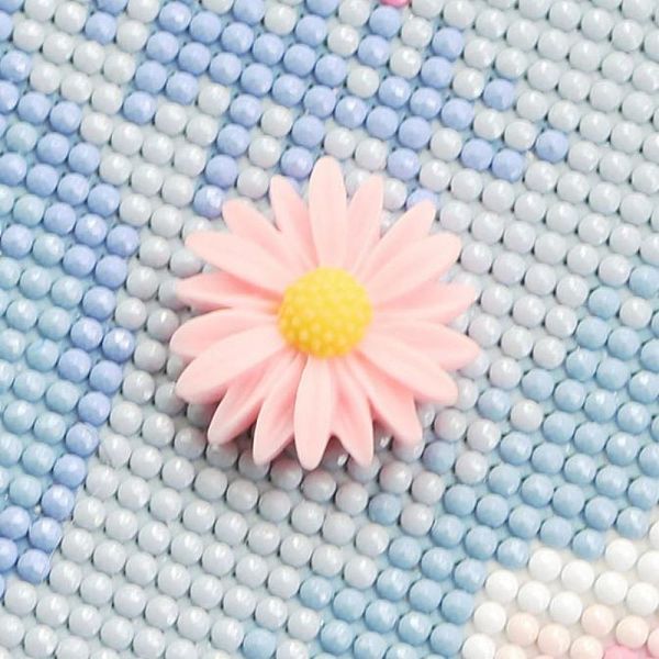 

PandaHall Flower Plastic Diamond Painting Magnet Cover Holder, for DIY Diamond Painting Colored Art, Platinum, Pink, 26x10mm Plastic Pink