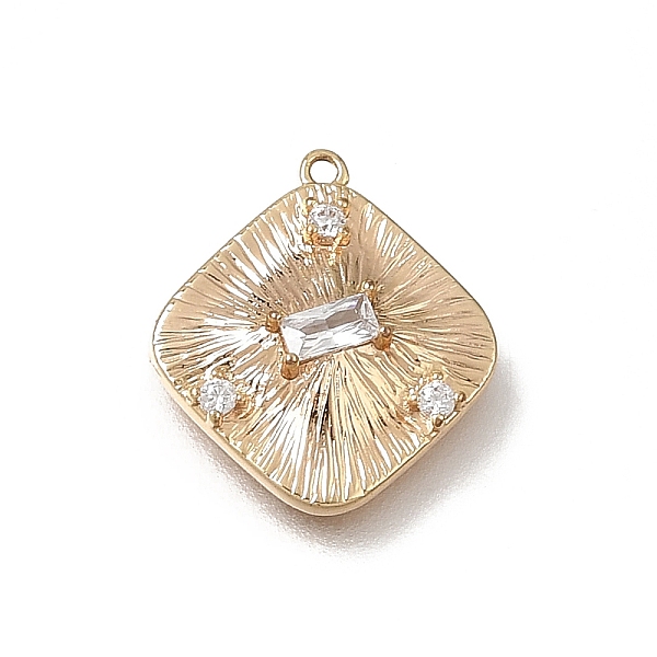 Pendenti in zirconi cubici trasparenti in micro pavè di ottone