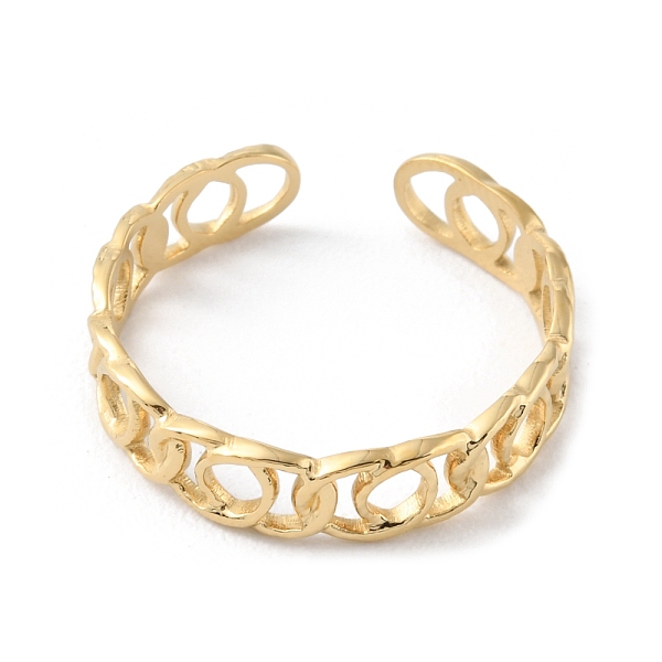 

PandaHall 304 Stainless Steel Hollow Open Cuff Rings, Real 14K Gold Plated, US Size 8 1/2(18.5mm) 304 Stainless Steel